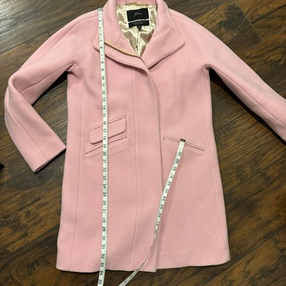 J. Crew Italian Stadium Cloth By Nello Gori Wool Coat Pink Size 2 Preppy Pastel - Picture 7 of 11